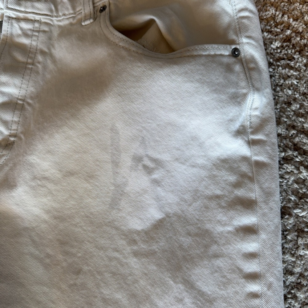 Universal Thread Cropped Vintage  Wide Leg Denim Jeans Women's Cream Sz 16 READ - Picture 6 of 11